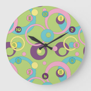 Funky Green Circle Clock Große Wanduhr