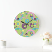 Funky Green Circle Clock Große Wanduhr (Zuhause)