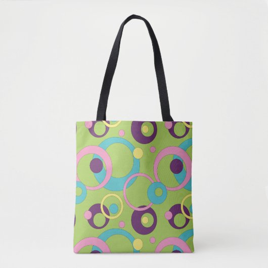 Funky Green Circles All-Over-Print-Bag Tasche (Vorderseite)