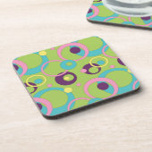 Funky Green Circles Cork Untersetzer (Linke Seite)