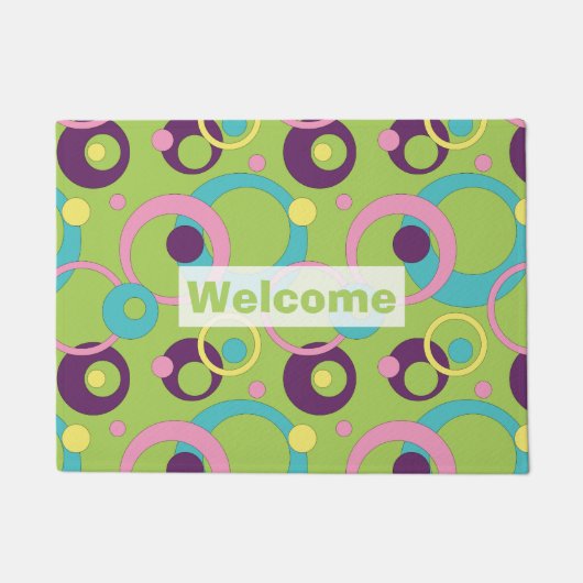 Funky Green Circles Doormat Fußmatte (Vorderseite)