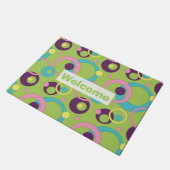 Funky Green Circles Doormat Fußmatte (Schrägansicht)