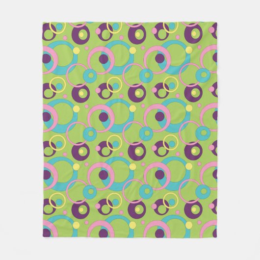Funky Green Circles Fleece Blanket (Vorderseite)