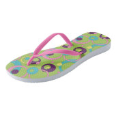 Funky Green Circles Flip Flops Badesandalen (Schrägansicht)