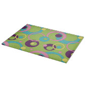 Funky Green Circles Glas Cutting Board Schneidebrett (Ecke)