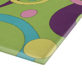 Funky Green Circles Glas Cutting Board Schneidebrett (Ecke)