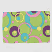 Funky Green Circles Golfhandtuch (Horizontal)