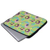 Funky Green Circles Laptop Sleeve (Vorne Knopf)