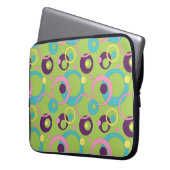 Funky Green Circles Laptop Sleeve (Vorderseite Links)