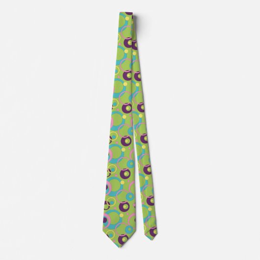Funky Green Circles Men Neck Tie Krawatte (Vorderseite)