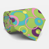 Funky Green Circles Men Neck Tie Krawatte (Gerollt)