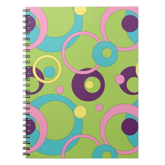 Funky Green Circles-Notebook Notizblock (Vorderseite)
