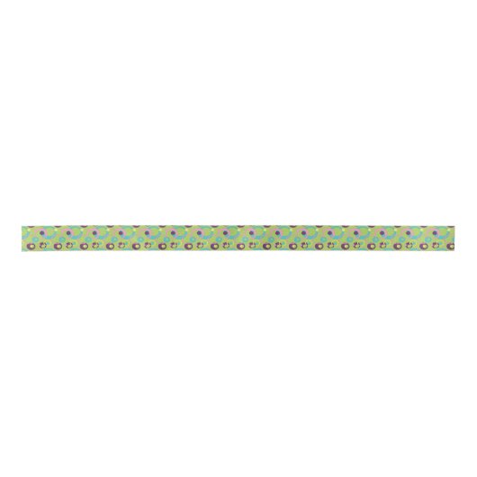 Funky Green Circles Ribbon Satinband (Vorderseite)