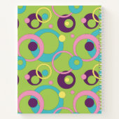 Funky Green Circles SpiralNotebook Notizbuch (Rückseite)