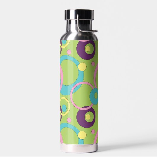 Funky Green Circles Trinkflasche (Links)