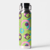 Funky Green Circles Trinkflasche (Rückseite)