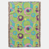 Funky Green Circles werfen Blanket Decke (Vorderseite Vertikal)