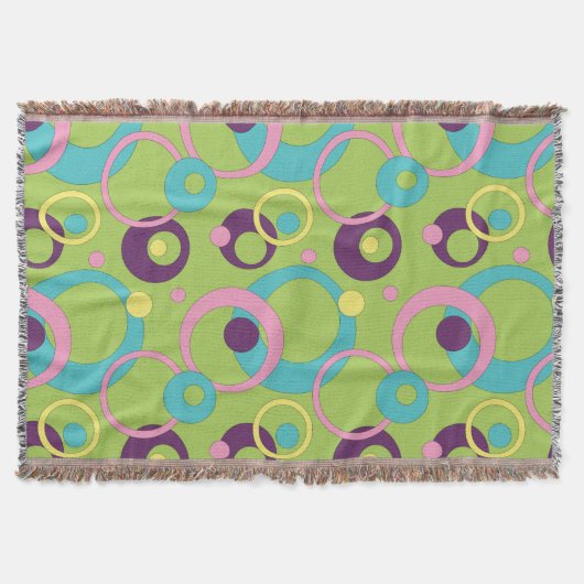 Funky Green Circles werfen Blanket Decke (Vorderseite)