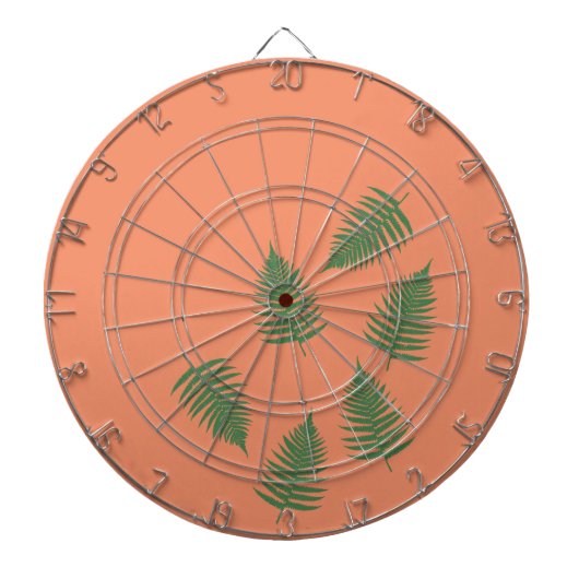 Funky Green Fern Lucky Darts Board Dartscheibe (vorne)