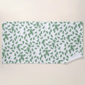 Funky Green Fern Pattern Beach Handtuch (Vorderseite)