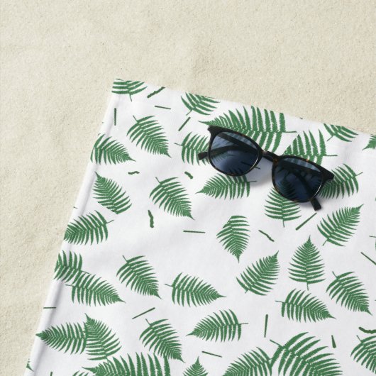 Funky Green Fern Pattern Beach Handtuch (Beispiel)