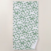 Funky Green Fern Pattern Beach Handtuch (Vorderseite)