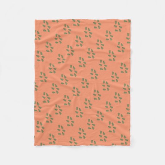 Funky Green Fern Pattern Blanket Fleecedecke (Vorderseite)