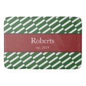 Funky Green Pattern Family Name and Year Modern Badematte (Vorderseite)