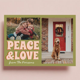 Funky Green Pink Funny Niedliches Foto Weihnachten Karte