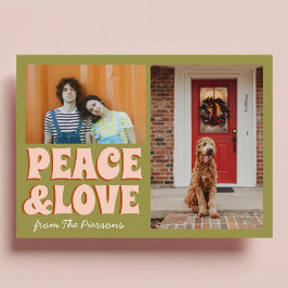 Funky Green Pink Funny Niedliches Foto Weihnachten Karte