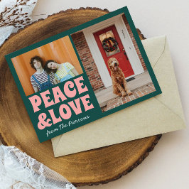 Funky Green Pink Funny Niedliches Foto Weihnachten Karte