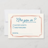 Funky Green Pink Red Funky UAWG RSVP Karte (Vorderseite)