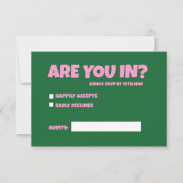Funky Green Pink Red Funky UAWG RSVP Karte