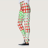 Funky Green, Red, Pattern, Blume, Leggings (Links)