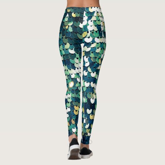 Funky Green Sequenzen Leggings (Rückseite)