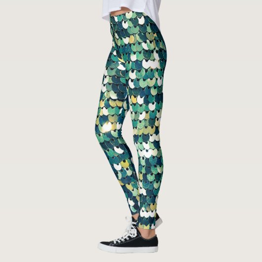 Funky Green Sequenzen Leggings (Links)