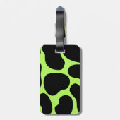 Funky Green und Black Cow Muster. Gepäckanhänger (Rückseite vertikal)