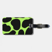 Funky Green und Black Cow Muster. Gepäckanhänger (Rückseite horizontal)