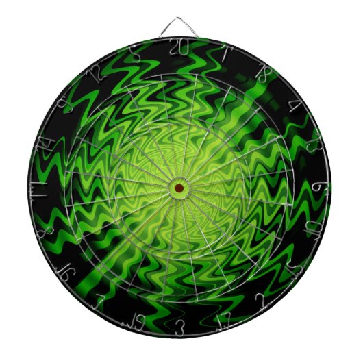 Funky green wave light Streifen abstrakt Dartscheibe (vorne)