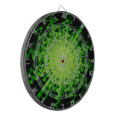 Funky green wave light Streifen abstrakt Dartscheibe (Vorderseite Links)