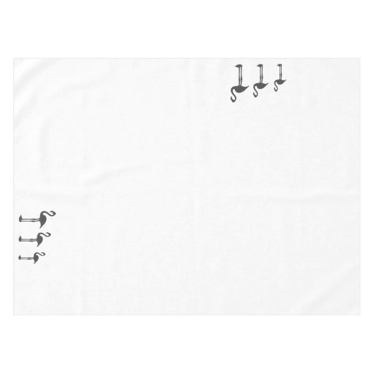 Funky Grey Flamingo Birds Pattern Tischdecke (Vorderseite (Horizontal))
