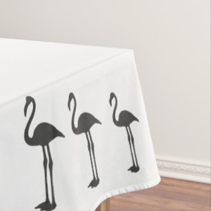Funky Grey Flamingo Birds Pattern Tischdecke