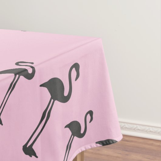 Funky Grey Pink Flamingo Birds Pattern Tischdecke (Beispiel)