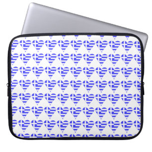Funky griechische Flagge Herz gekachelt Laptopschutzhülle