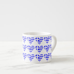 Funky Griechische Flagge Herz Kacheln Espressotasse