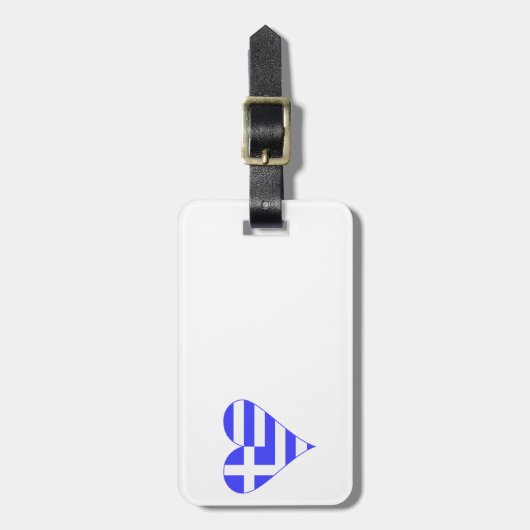 Funky, Griechisches Flaggenherz Gepäckanhänger (Vorderseite vertikal)