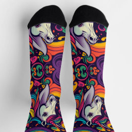 Funky groovy bunt Unicorn jugendlich unisex Socken