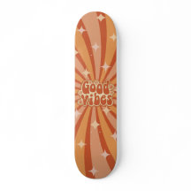 Funky Groovy Colorful Good Vibes Skateboard