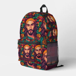 Funky groovy farbenfrohe schöne männliche Abbildun Bedruckter Rucksack