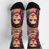 Funky groovy junge Brünette Beauty Socken (Oben)